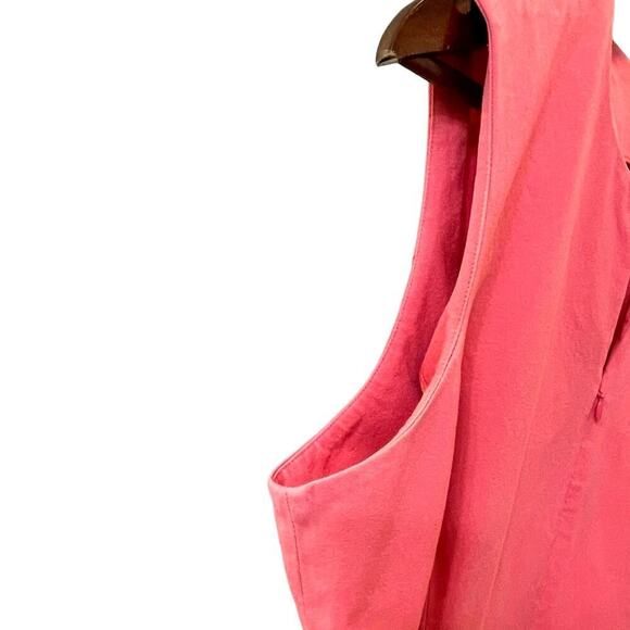 J. McLaughlin Hudson Sheath Dress Front Zip Stretch Coral Pink Size 14 - Picture 4 of 6